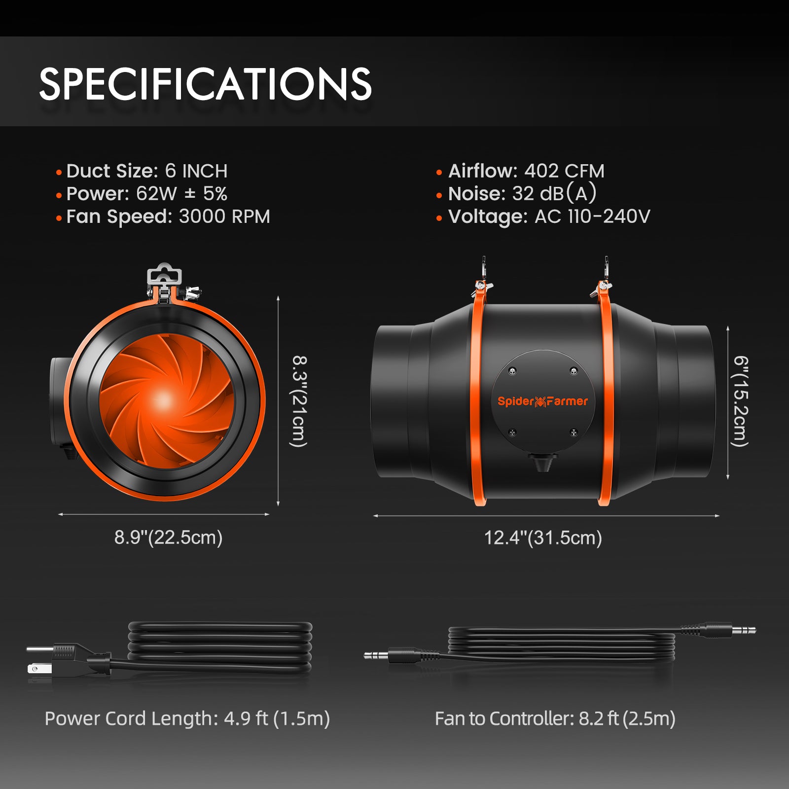 Spider Farmer SF4000 LED Growbox-Komplettset | 120x120x200cm XXL Grow-Zelt | 2025 Edition mit 450W 301H EVO Grow Light