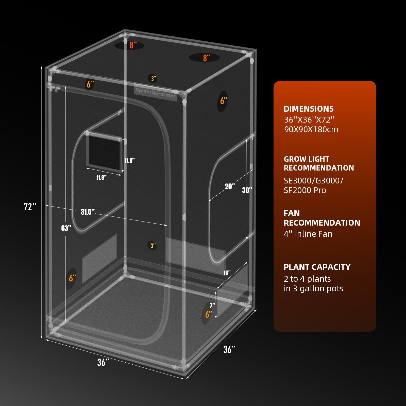 Spider Farmer | Grow Zelte | Growbox – Verschiedene Größen für jede Anbaufläche