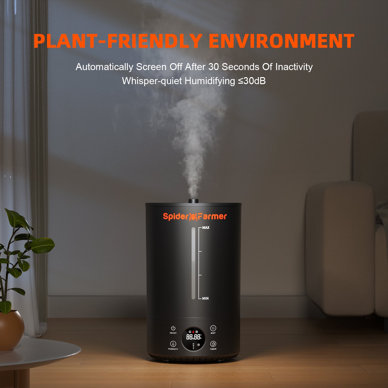 Spider Farmer 6L Cool Mist Humidifier – Effizienter Luftbefeuchter für optimales Pflanzenwachstum