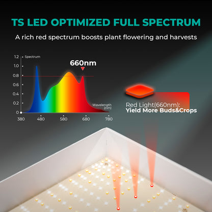 Mars Hydro TS 3000 LED Grow Light | 450W Vollspektrum Pflanzenlampe | Dimmbare LED-Growlampe für 150x150cm Zelte