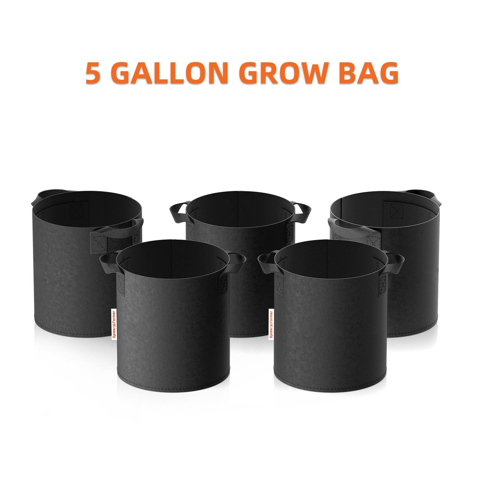 Spider Farmer 5-Gallon (18,9 Liter) Pflanzbeutel (5er Pack) – Premium Grow Bags für Ihre Pflanzen