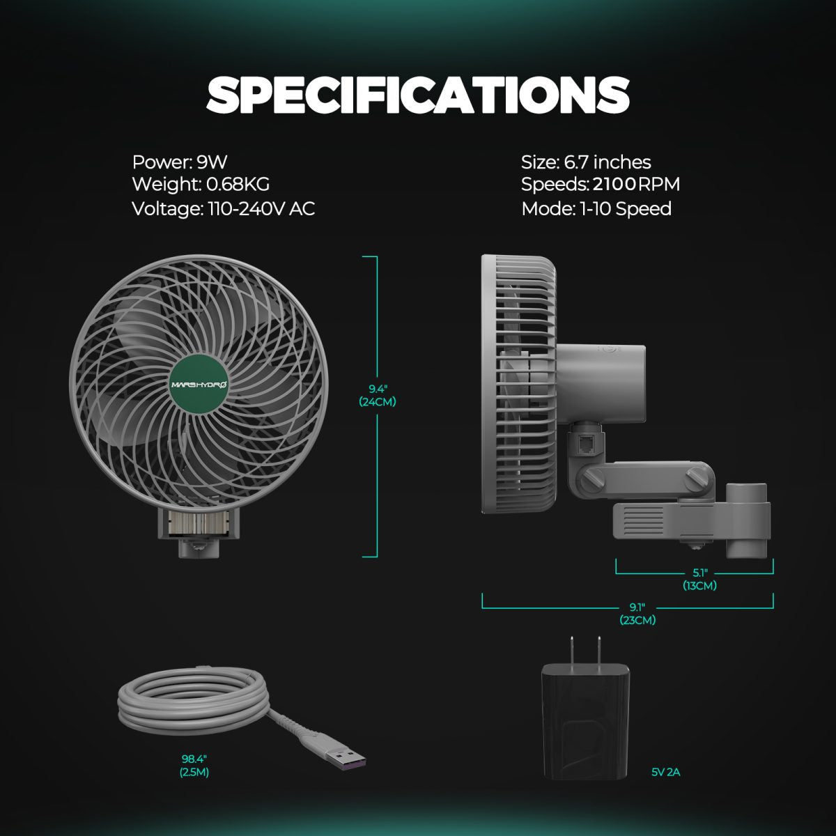 MARS HYDRO Clip Fan: Leistungsstarke Luftzirkulation für Ihr Grow-Setup